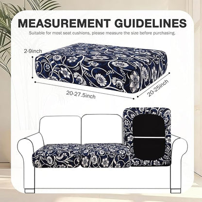 hyha 12Pcs Patio Cushion Covers, Stretch Outdoor Couch Cushion Covers Replacement, Washable Outdoor Chair/Sofa Slipcovers for Patio Furniture Cushions Protector with Elastic Bottom(Baroque,Cover Only)