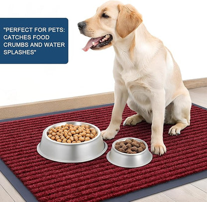 OLANLY Front Door Mat Indoor Outdoor Entrance, Waterproof Heavy Duty Doormat, Fade Resistant, Low Profile, Easy Clean Patio Porch Welcome Floor Mats for Entry, 71x30, Wine Red