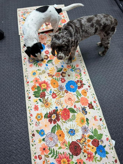 Runner Rug 2x6, Kitchen Rug Non Slip Washable Rugs with Rubber Backing Soft Floral Carpet Runner for Hallways, Kitchen, Laundry, Bedroom, Bathroom (2 x 6, Beige)