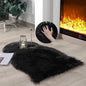 linmopm Faux Fur Rug Sheepskin Shag Fluffy Fuzzy Black 2x3 ft Small Rugs for Bedroom Bedside Bed Floor Living Room Plush High-Density Cushion Carpet Super Sofa Cover