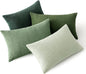 MIULEE Boho Farmhouse Sage Green Throw Pillow Covers 12x20 Inch Set of 4 Mordern Nordic Cushion Covers Soft Corduroy Spring Home Decor for Couch Bed Sofa Living Room Forest Green