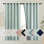 NICETOWN 100% Absolutely Blackout Linen Curtains with Thermal Insulated Liner, Seafoam Green, 62" Wide, 63" Length Energy Saving Curtains for Kitchen 2 Panels Set, Vertical Blinds