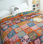 MSGKV Boho Throw Blanket 90''x98'' 100% Cotton Spring Blanket for Couch Bed, Muslin Bed Quilts Home Decor Gift for All Seasons