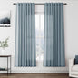 Nanspring Light Blue Linen Curtains 72 Inch Length for Living Room Semi Sheer Light Filtering Door Drapes 2 Panels Set for Kids Bedroom Light Filtering Back Tab Rod Pocket Modern Farmhouse Decor 52x72