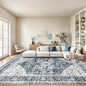 AMADA HOMEFURNISHING 9x12 Washable Area Rug, Low-Profile Large Area Rug with Non-Slip Backing & Durable Edge Binding, Vintage Large Rugs for Living Room, Bedroom & Dinning Room