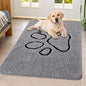 Smiry Dog Door Mat for Muddy Paws, Absorbent Dirt Trapper Non Slip Quick Dry Washable Chenille Mat for Mud Dogs, Entry Rug for Indoor and Outdoor (40x32 Inches, Grey and Black)