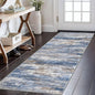 KOZYFLY Modern Abstract Runners for Hallways 2x6 Blue Rust Machine Washable Runner Rug for Entryway Non-Slip Kitchen Rug, Faux Wool Soft Low Pile Office Carpet for Dining Room, Bedroom, Bathroom
