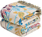 MSGKV Boho Throw Blanket for Couch Cotton Floral Blanket 50"x60" Throws for Sofa Chair Muslin Spring Breathable Lightweight Farmhouse Blankets Home Decor All Seasons