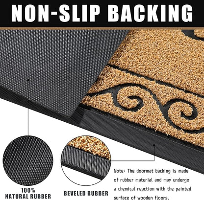 Yimobra Welcome Mats for Front Door 29.5x17, Heavy Duty Waterproof Outdoor Door Mat Outside Entrance, Non-Slip Low Profile Indoor Entryway Mat for Garage Patio, Yellow
