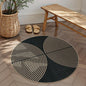 Lahome Enfys Modern Rainbow Round Rug 4ft, Circular Indoor Outdoor Kitchen Rug Washable Farmhouse Carpet, Contemporary Non Slip Round Door Mat for Bedroom Front Porch