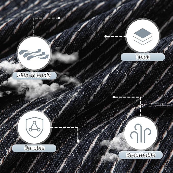 MYSKY HOME Loveseat Cover Navy Couch Cover Sectional Couch Covers for 2 Cushion Couch Sofa Thick Universal Chenille Sofa Cover with Tassel Durable Furniture Protector for Dogs 91" x 118"
