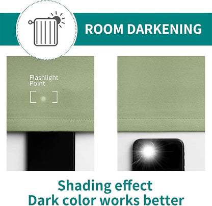 BGment Room Darkening Curtains 84 Inches Long - Grommet Thermal Insulated Drapes Window Treatment Curtains for Bedroom, 2 Panels, 70 x 84 Inch, Grass Green