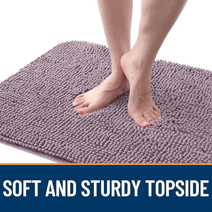 OLANLY Dog Door Mat for Muddy Paws 30x20, Absorbs Moisture and Dirt, Absorbent Non-Slip Washable Doormat, Quick Dry Chenille Mud Mat for Dogs, Entry Indoor Entryway Carpet for Inside Floor, Deep Plum