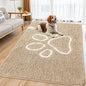 Smiry Dog Door Mat for Muddy Paws, Absorbent Dirt Trapper Non Slip Quick Dry Washable Chenille Mat for Mud Dogs, Entry Rug for Indoor and Outdoor (70x32 Inches, Beige and White)