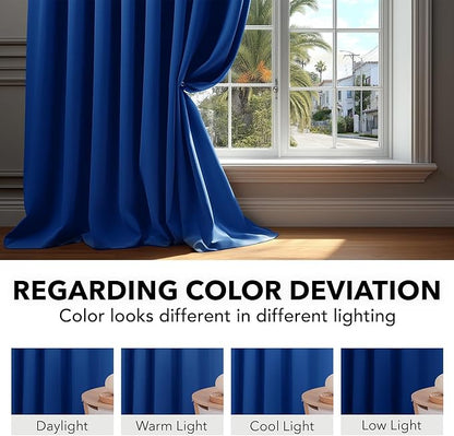 Deconovo Blackout Curtains, Thermal Insulated, W52 x L72 2 Panels, Back Tab, Machine Washable, Room-Darkening Drapes for Bedroom/Living Room Royal Blue