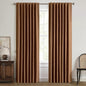 MIULEE 100% Blackout Linen Curtains for Bedroom, Brown Solid Luxury Decor Thermal Insulation Room Darkening Drapes for Living Room Nursery Back Tab Rod Pocket 42 x 90 Inches, 2 Panels