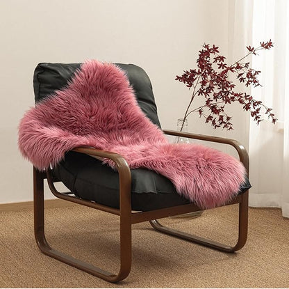 Ashler Faux Fur Rug, Fluffy Shaggy Area Rug Ultra Soft 2.3 x 3.3 Feet Sheepskin Fur Rug, Blush Pink Fuzzy Machine Washable Shag Rug, Nursery Decor Throw Rugs for Bedroom, Kids Room, Living Room