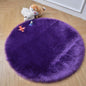 duduta Purple Faux Sheepskin Round Rug 4x4 ft, Fluffy Shag Fur Bedroom Nursery Kids Playroom Rug Dorm Decor Non Slip Washable