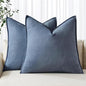 MIULEE Decorative Linen Pillow Covers 18x18 Inch Blue Ashes Boho Farmhouse Neutral Couch Throw Pillows for Bed Pack of 2 Accent Modern Pillowcase Sofa Livingroom Home Decor