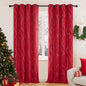 Deconovo Blackout Curtains, Christmas Red Curtain, Thermal Insulated Noise‑Reduced Drapes, Wave Line Dot Foil Print, 52 x 108 Inch Long, 2 Panels, Machine‑Washable Window Curtain for Party Living Room