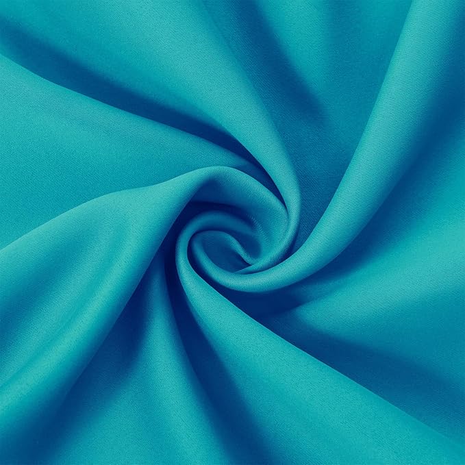 LEMOMO Teal/Turquoise Blackout Curtains/42 x 63 Inch Length Kids Curtains/Set of 2 Panels Grommet Bedroom Curtains for Living Room