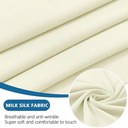 hyha Milk Silk Couch Cushion Covers, Soft Magic Sofa Covers Washable for 3 Cushion Couch, Stretch Sectional Outdoor Cushion Covers for Patio Furniture with Elastic Bottom(Large, Cream)