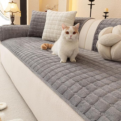Velvet Couch Covers for Dogs, Dog Sectional Couch Covers, Pet Couchs Cover for Loveseat, Couchs Protector for Dogs, Sectional Sofa Cover for Pet Washable(1PC,Dark Grey,27.6"×59")