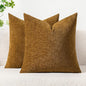 MIULEE Pack of 2 Couch Throw Pillow Covers 18x18 Inch Soft Mustard Chenille Pillow Covers for Sofa Living Room Solid Dyed Pillow Cases