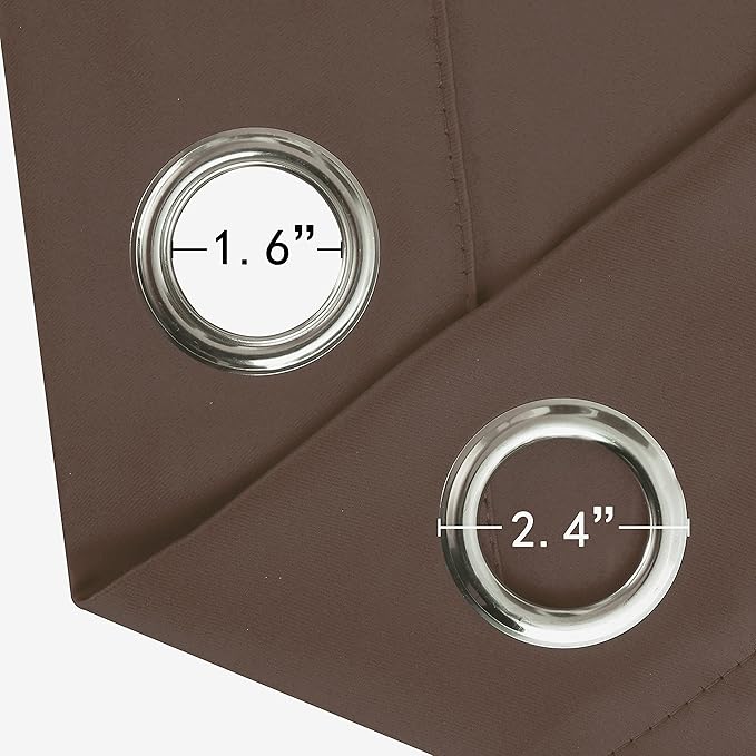 LEMOMO Chocolate Brown Thermal Blackout Curtains/52 x 95 Inch/Set of 2 Panels Room Darkening Curtains for Bedroom