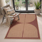 Lahome Enfys Modern Rainbow Easy Jute Patio Rug, 3x5 Washable Entry Way Rugs Indoor for Living Room Dorm, Farmhouse Red Indoor Outdoor Carpet for Entryway Deck Porch