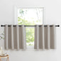 NICETOWN Thick Living Room Valances 24 inches Long, Farmhouse Grommet Faux Linen Room Darkening Curtain Tiers Thermal Insulated Window Covering Small Curtains for Cafe, Angora, W52 x L24, 1 Pair