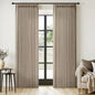 MIULEE Pinch Pleated Thick Linen Curtains 84 Inches Long 2 Panels for Living Room Bedroom, Memory Trained Drapes Pleat Back Tab Light Filtering Grey Beige Window Curtains with Hooks&Rings