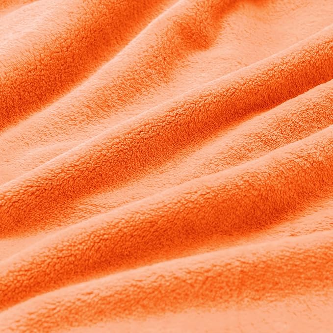 BEDELITE Fleece Blankets 108 inch x90 Size Orange Throw Blankets for Bed & Couch,Plush Cozy Fuzzy Blanket, Super Soft & Warm Lightweight Fall Blankets