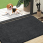 OLANLY Dog Door Mat for Muddy Paws 47x32, Absorbs Moisture and Dirt, Absorbent Non-Slip Washable Doormat, Quick Dry Chenille Mud Mat for Dogs, Entry Indoor Entryway Carpet for Inside Floor, Dark Grey