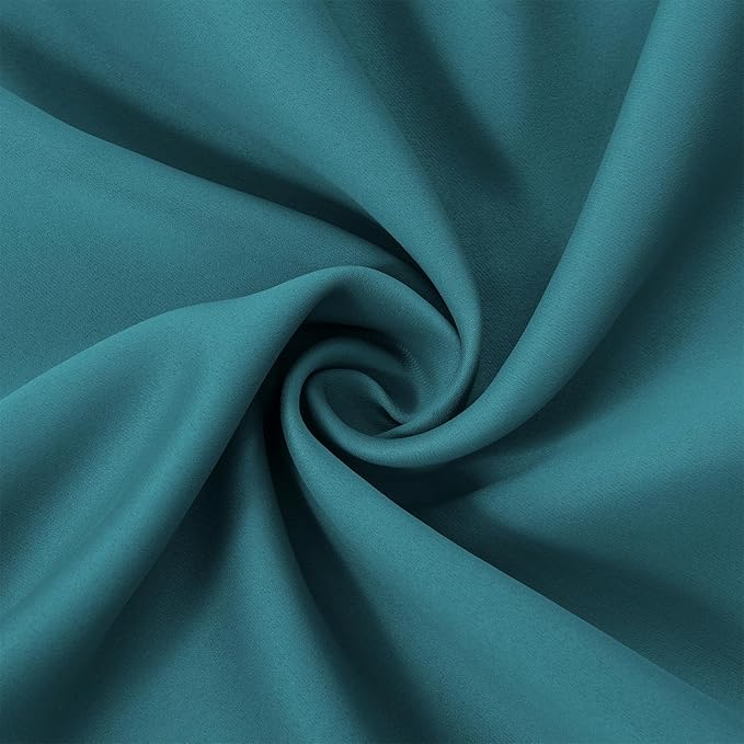 LEMOMO Sea Teal Thermal Blackout Curtains/52 x 84 Inch/Set of 2 Panels Room Darkening Curtains