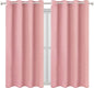 LEMOMO Pink Thermal Blackout Curtains/52 x 54 Inch/Set of 2 Panels Room Darkening Curtains for Bedroom