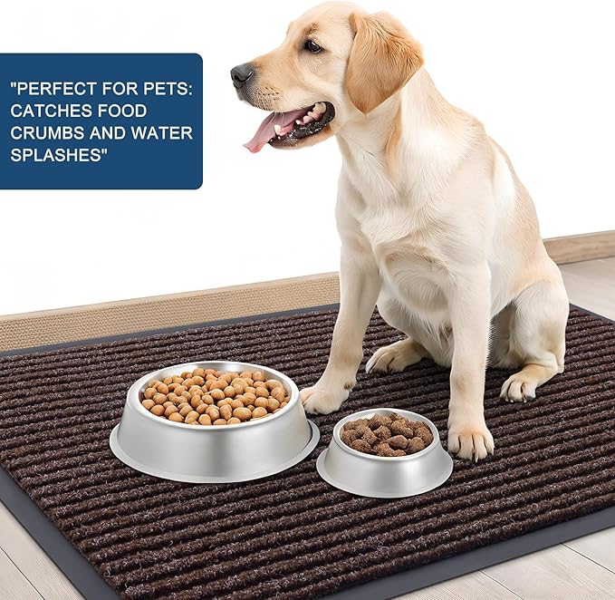 OLANLY Front Door Mat Indoor Outdoor Entrance, 2-Pack 59 x 34 Inch, Waterproof Heavy Duty Doormat, Fade Resistant, Low Profile, Easy Clean Patio Porch Welcome Floor Mats for Entry, Tan