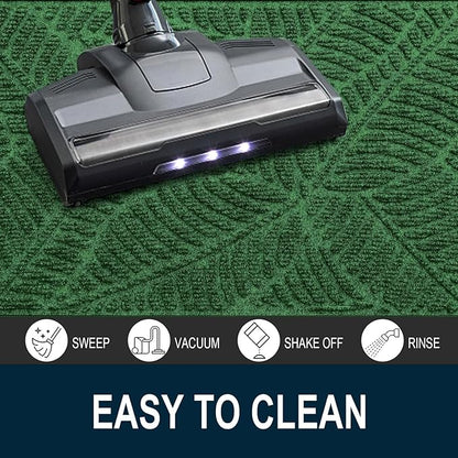 Colorxy Waterproof Doormat, Sturdy Natural Rubber Front Indoor Mat, Non Slip Low Profile Indoor Outdoor Door Mats, Stain and Fade Resistant Floor Mat, Easy Clean Patio Entrance Mat, 48''x32'', Green