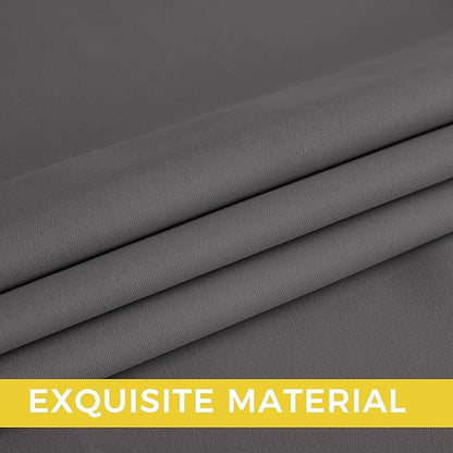 NICETOWN Room Darkening Draperies Curtains Panels, 2 Panels Grey W52 x L63