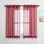 NICETOWN Christmas Sheer Window Curtains for Bedroom - Ring Top Light Weight Diaphanous Voile Drapes for Thanksgiving Day/New Year (54" W x 45" L, Haute Red, 2 Panels)