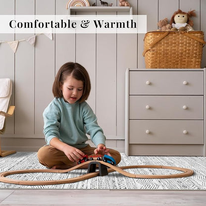 Moroccan Washable Hallway Runner Rug - 2'6"x14' Non Slip Kitchen Rug Rubber Backing Floor Carpet Low Pile Mat Soft Living Room Rug for Entryway Farmhouse Bedroom 2'6"x14' Gray