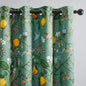 Topfinel 54 Inches Long Short Floral Spring Curtains for Cafe, Blackout Vintage French Country Grommet Room Darkening Patterned Sage Green for Bedroom Dining Living Room