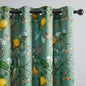 Topfinel 94 Inches Long Custom Curtains, Unique Cottagecore Whimsical Vintage Pretty Fun Floral Hummingbird Patterned Double Sided Grommet Green Print Drapes Two Pages for Bedroom Living Room Dining
