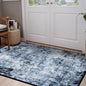 Rugflix 3x5 Entrance Rugs, Entry Rug Washable Non-Slip Stain-Resistant Low Pile Small Modern Dark Carpet, for Living Room Bedroom Indoor, Navy Blue/Black