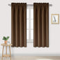DWCN Blackout Curtains – Thermal Insulated, Energy Saving & Noise Reducing Bedroom and Living Room Curtains, Brown, W 42x L 63 Inch, Set of 2 Rod Pocket Curtain Panels