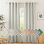 NICETOWN Linen Gray Curtains for Windows, Grommet Top Thick Flax Semi Sheer Eclectic Drapes Privacy Assured with Light Filtering for Kids Room/Living Room, W55 x L84, 2 Pieces