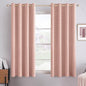 MIULEE Linen Curtains for Bedroom 100% Blackout Thermal Insulated Blush Pink Grommet Room Darkening Curtains & Drapes for Living Room Nursery 52 x 63 Inch (2 Panels)