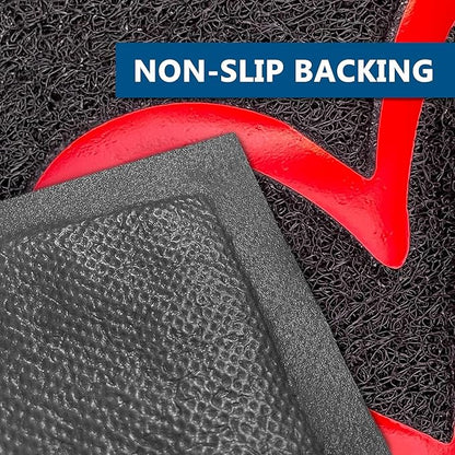 EARTHALL Door Mat Outside Inside Home Doormat, 36"x24",Durable Floor Mat Non Slip Mat Ultra Absorb Mud Easy Clean Front Doormat for Garage, Entryway, Patio, High Traffic Areas, Black