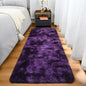 Goideal Fluffy Runner Rug for Bedroom Living Room, 2x6 Purple Bedside Rugs, Faux Fur Shag Modern Carpet Ultra Soft Girls Boys Room Home Decor, Tie-Dyed