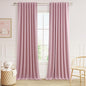 Guken 100% Blackout Curtains 120 Inch Length 2 Panels Set for Living Room Bedroom Back Tab Thermal Insulated Black Out Linen Drapes Room Darkening Rose,52x120